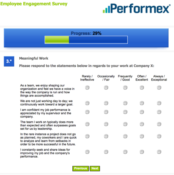 Employee Engagement Survey Questions - Meaningful Work